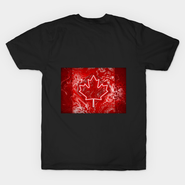 Canadian flag, digital fluid pour with cells by MayGreenAbgrall